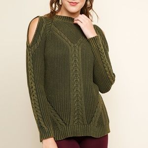 PLUS SIZE-Garment dye washed knit sweater